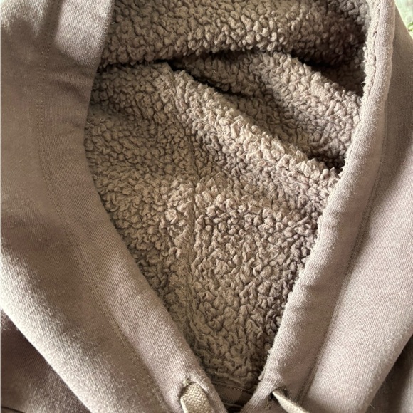 Victorias Secret PINK Sherpa Lined Hoodie Sweatshirt Womens L Mauve Velvet logo - Picture 4 of 8